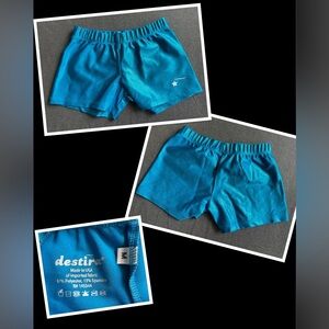 Mystique Gymnastic/Dance/Cheer Athletic Sport Short, Turquoise, Child Medium (8)